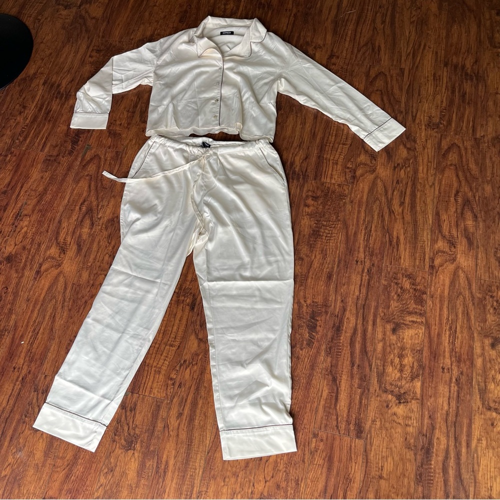Express White Satin Pajamas